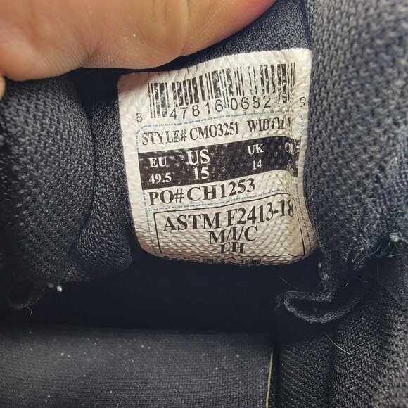 Carhartt Lightweight Mens 15 Black Low Work Hiker Steel Toe Work Shoes - Picture 7 of 13